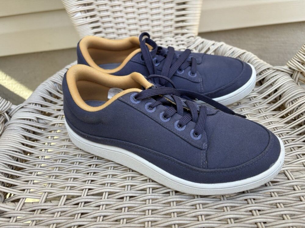 Allbirds Blue Casual Canvas Women’s 7 Preppy Boho Hippie coastal Blue Yellow